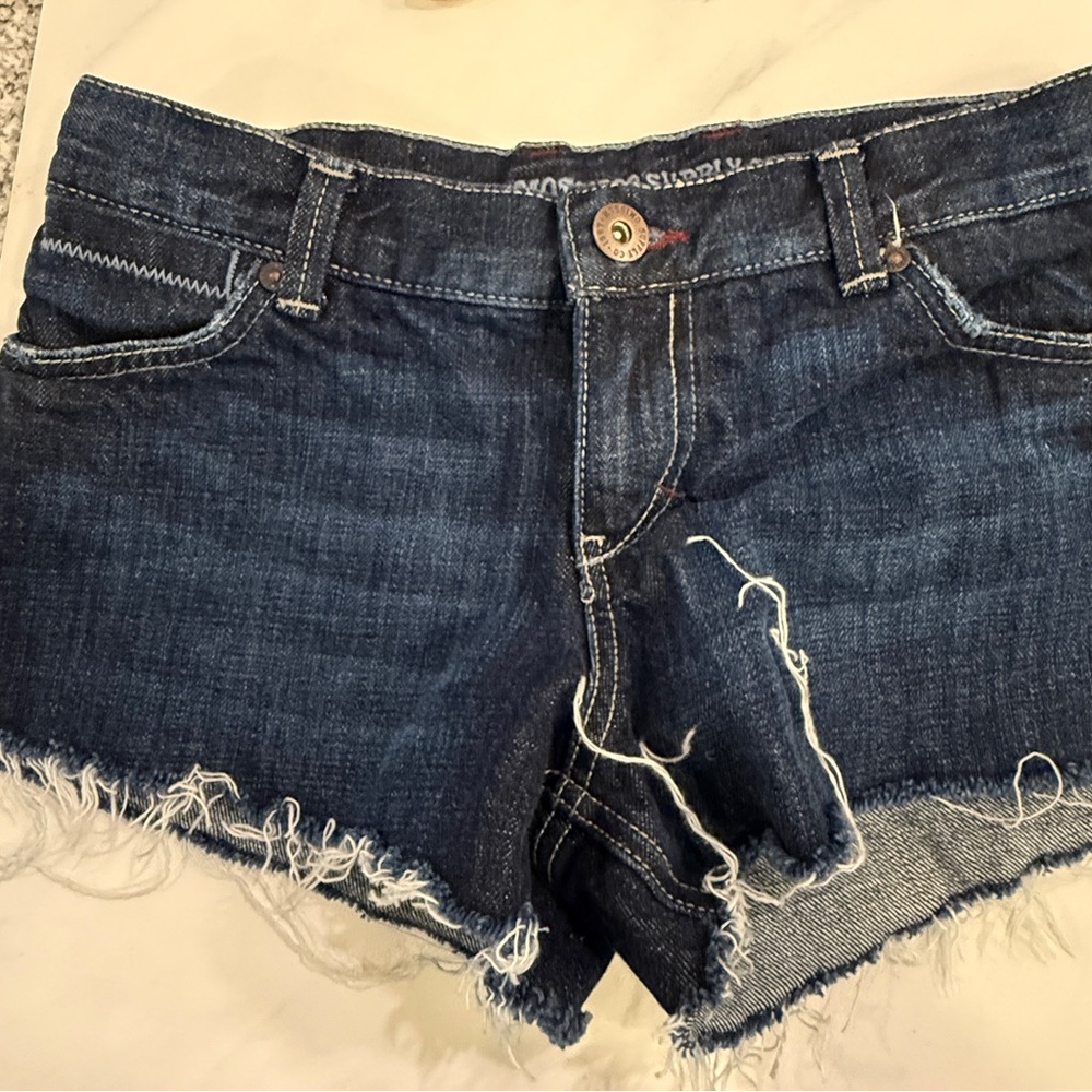 Denim Frayed Hem Women's Shorts